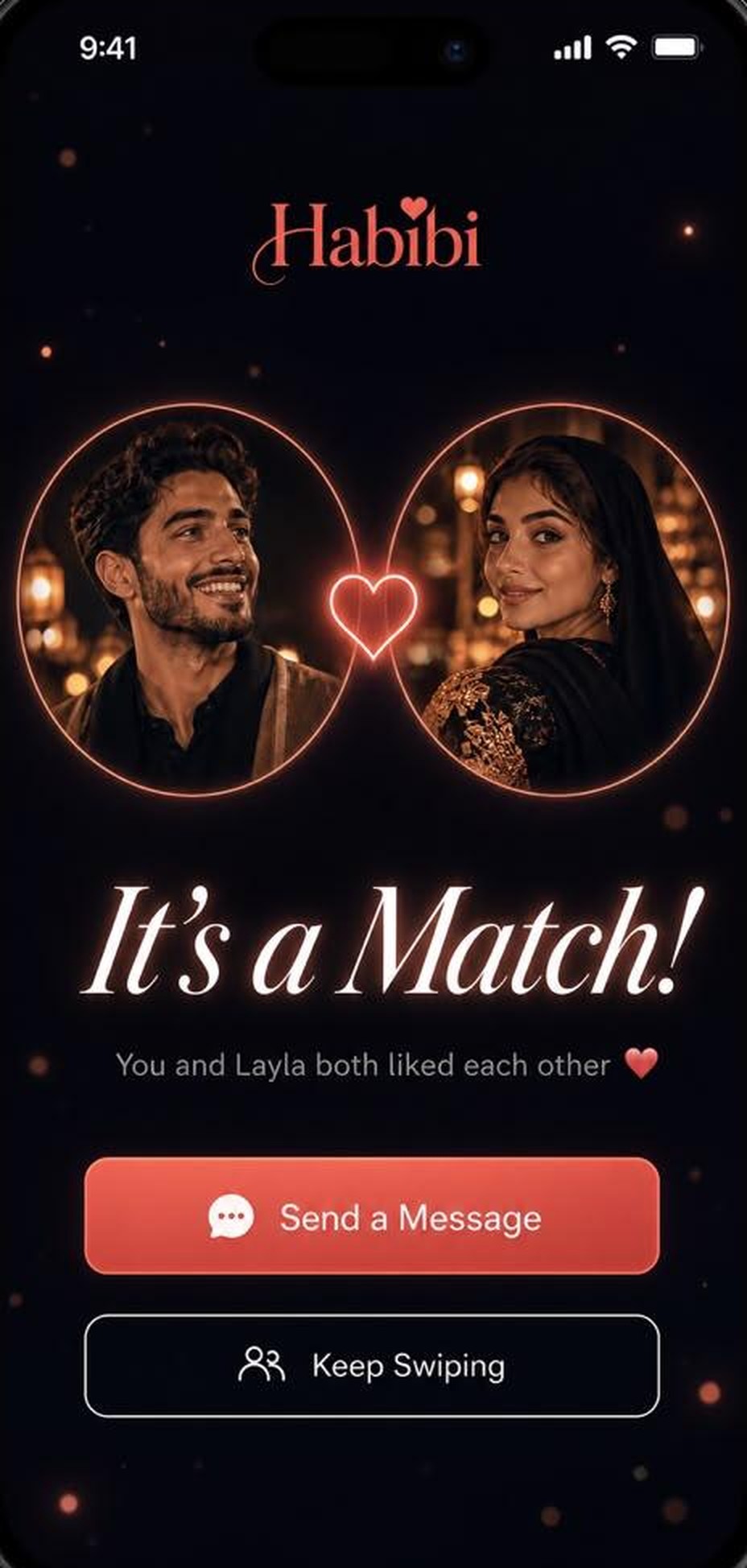 Habibi It's a Match screen